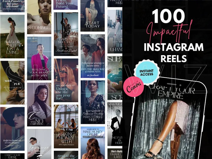 100 Impactful & Elegant Instagram Reels with MRR & PLR