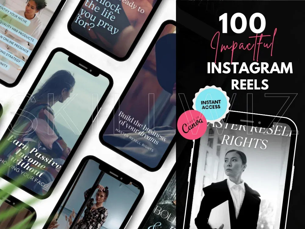 100 Impactful & Elegant Instagram Reels with MRR & PLR