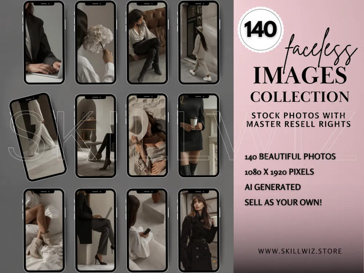 140 Faceless Stock Ai Images With Resell Rights Mrr/Plr
