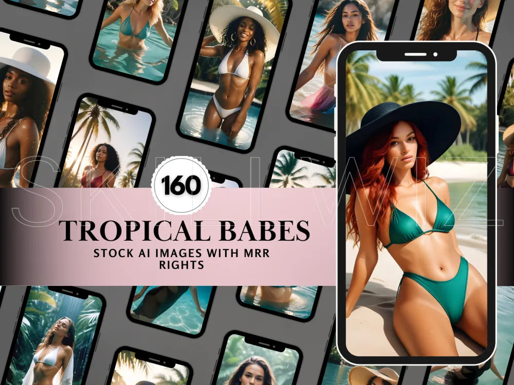 160 Tropical Babes Stock Ai Images With Resell Rights Mrr/Plr