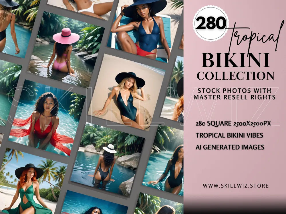 280 Tropical Bikini Stock Ai Images With Resell Rights Mrr/Plr