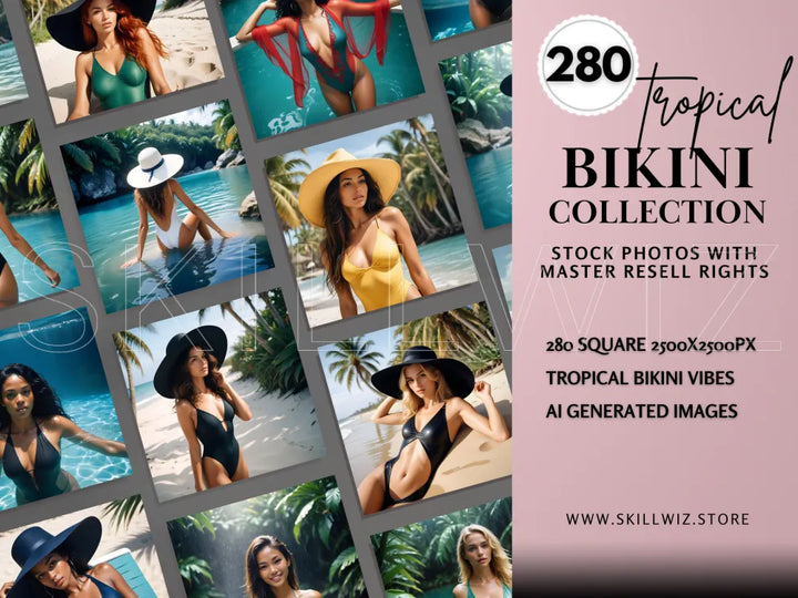 280 Tropical Bikini Stock Ai Images With Resell Rights Mrr/Plr