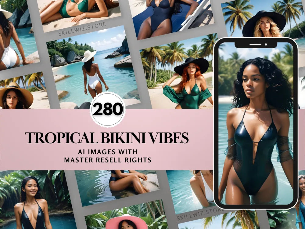 280 Tropical Bikini Stock Ai Images With Resell Rights Mrr/Plr