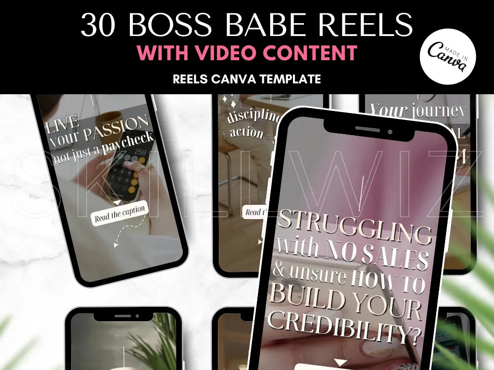 30 Boss Babe Video Reels With Mrr & Plr