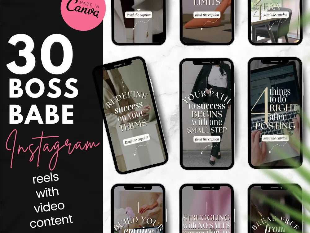 30 Boss Babe Video Reels With Mrr & Plr