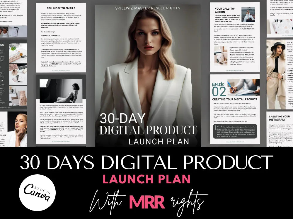 30 Day Digital Product Launch Plan With Mrr & Plr