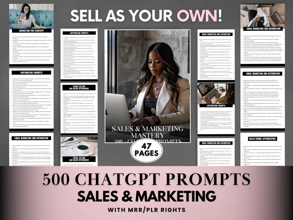 500 Chatgpt Prompts For Sales & Marketing With Mrr/Plr