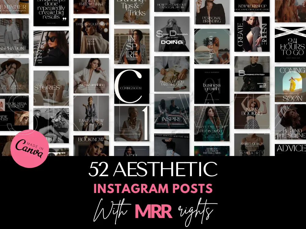 52 Aesthetic Posts For Instagram With Mrr & Plr