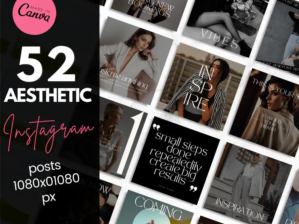 52 Aesthetic Posts For Instagram With Mrr & Plr