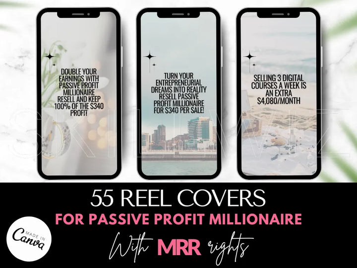 55 Reel Hooks & Covers For The Passive Profit Millionaire Course