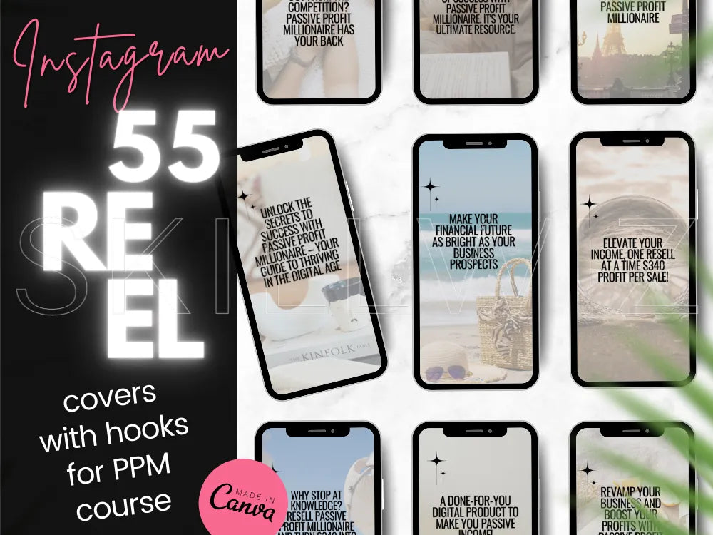 55 Reel Hooks & Covers For The Passive Profit Millionaire Course