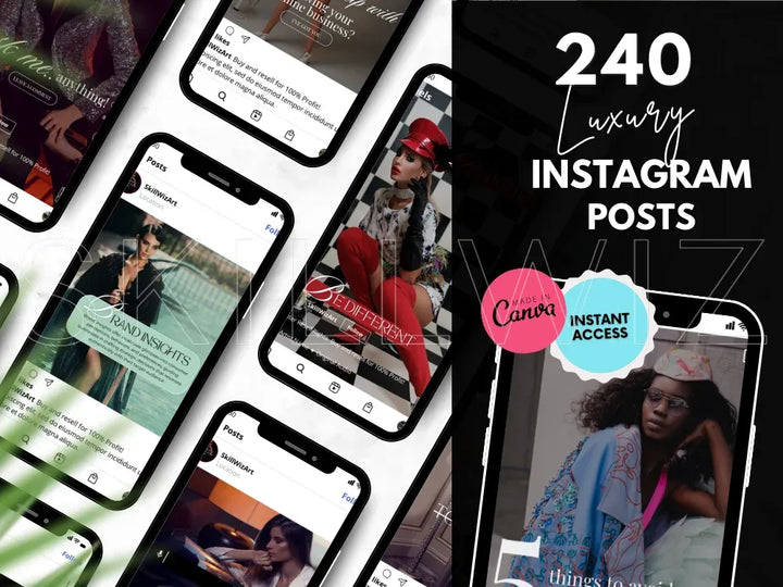 Be Different Bold & Luxury 240 Instagram Posts & Stories with Master Resell Rights
