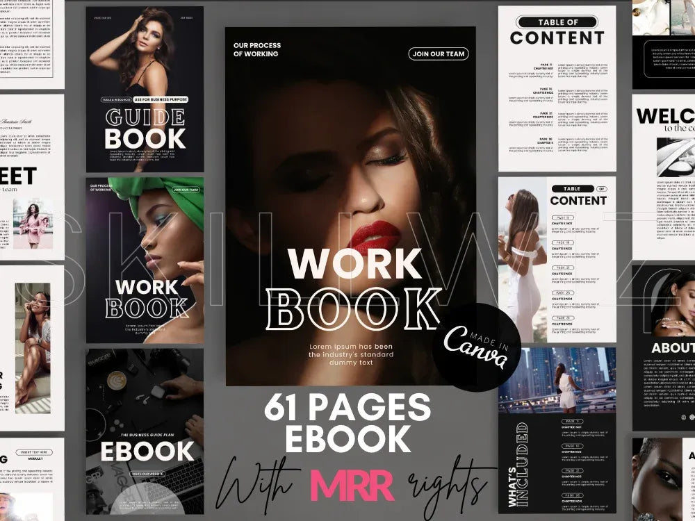 Bold Ebook Workbook Canva Template with MRR & PLR