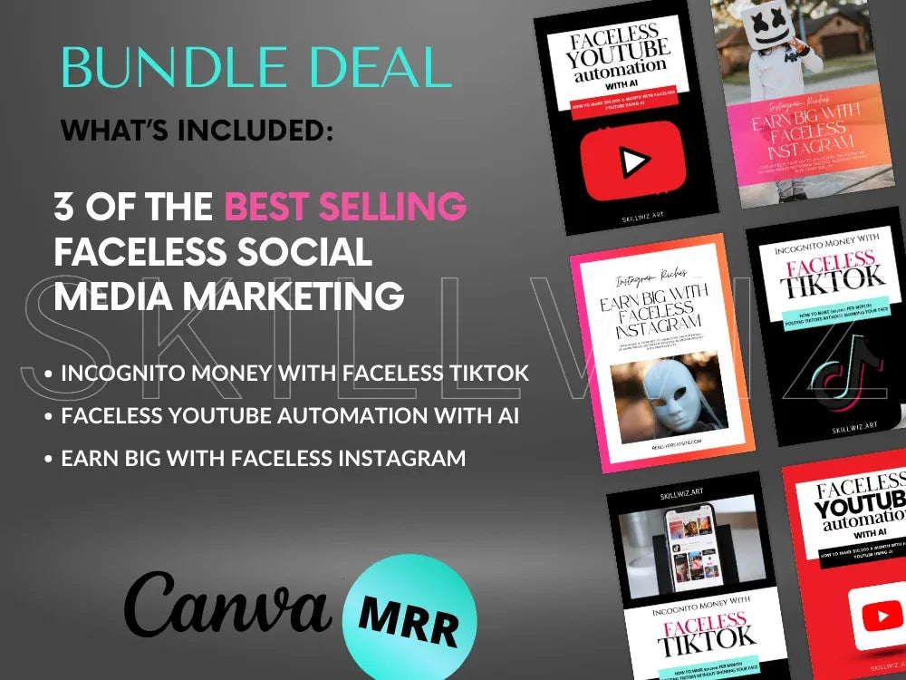 Bundle 3 Faceless Social Media Marketing Guides MRR
