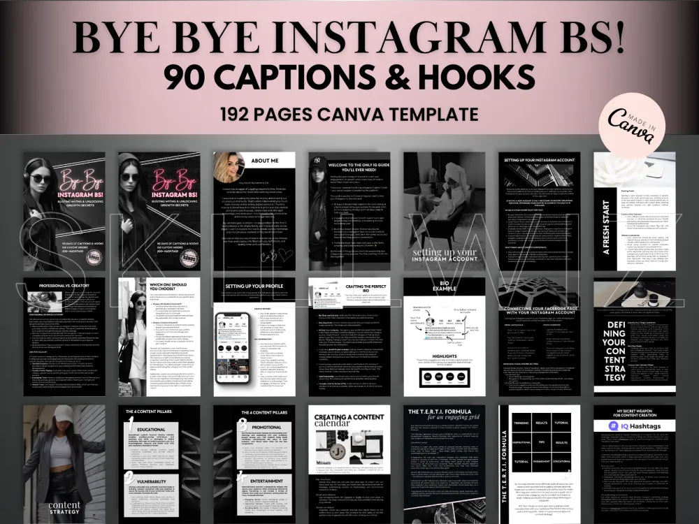 Bye-Bye Instagram Bs! - 90 Captions & Hooks Busting Myths Unlocking Growth Secrets