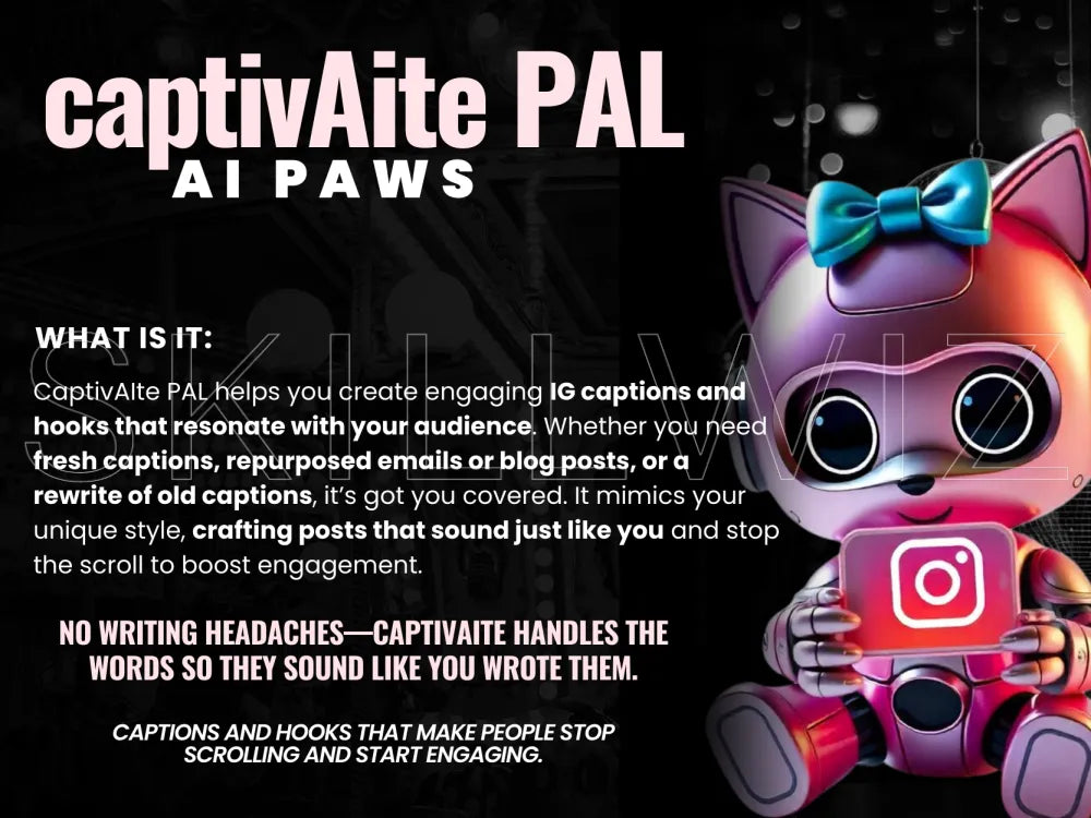 Captivaite Pal – Ai Bot Writing Captions And Hooks For Ig & Social Media