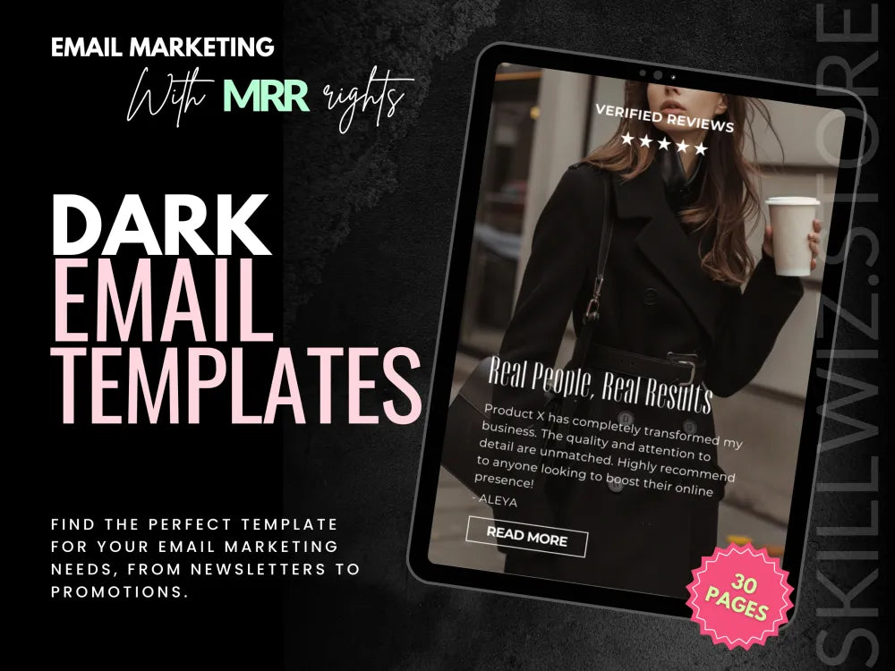 Dark Aesthetic Email Marketing Campaigns With Mrr Plr