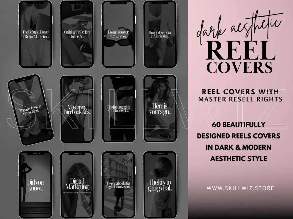 Dark Aesthetic Instagram Reel Covers With Mrr/Plr