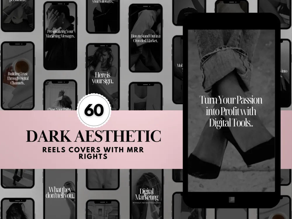 Dark Aesthetic Instagram Reel Covers With Mrr/Plr