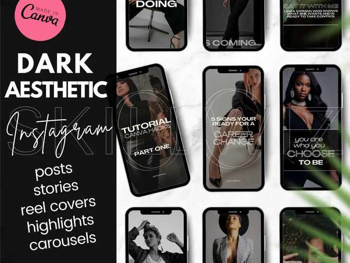 Dark Aesthetic Social Media Content Kit With Mrr & Plr