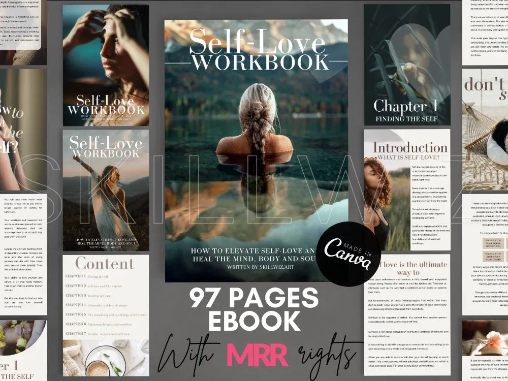 Discover Self-Love eBook Workbook - Canva Template with MRR