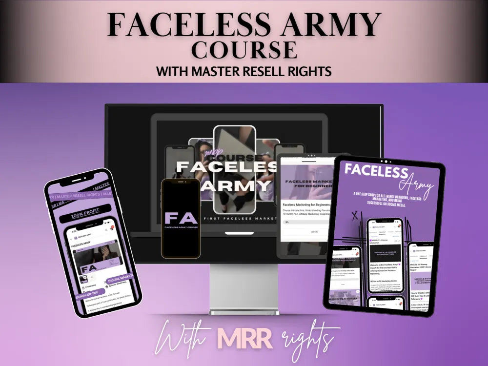 Faceless Army - Faceless Digital Marketing Course With Mrr/Plr