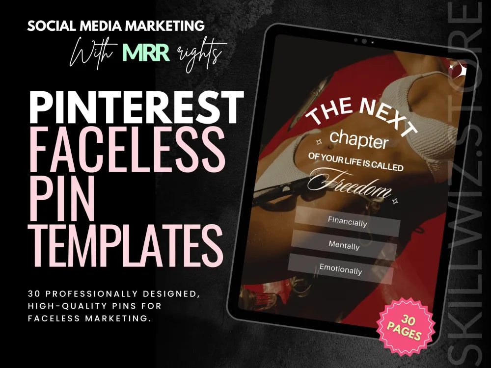 Faceless Dfy Pinterest Pin Templates And Board Covers Mrr Plr