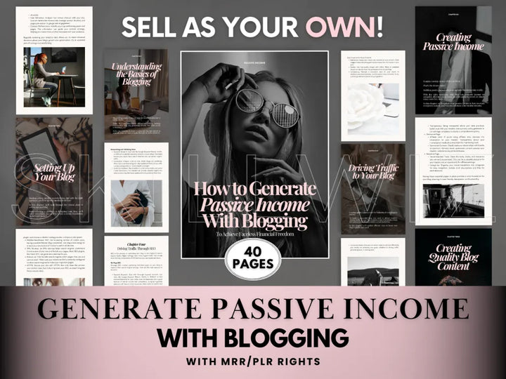 Generate Passive Income With Blogging Ebook With Mrr/Plr