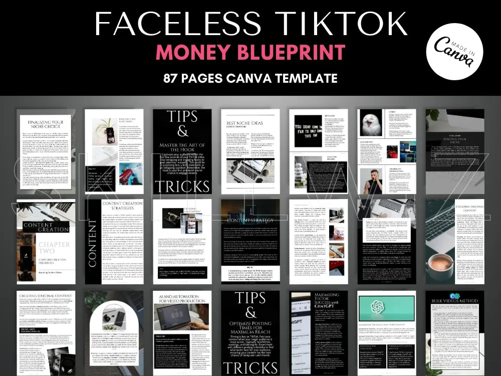 Incognito Money With Faceless TikTok Guide - Canva Template