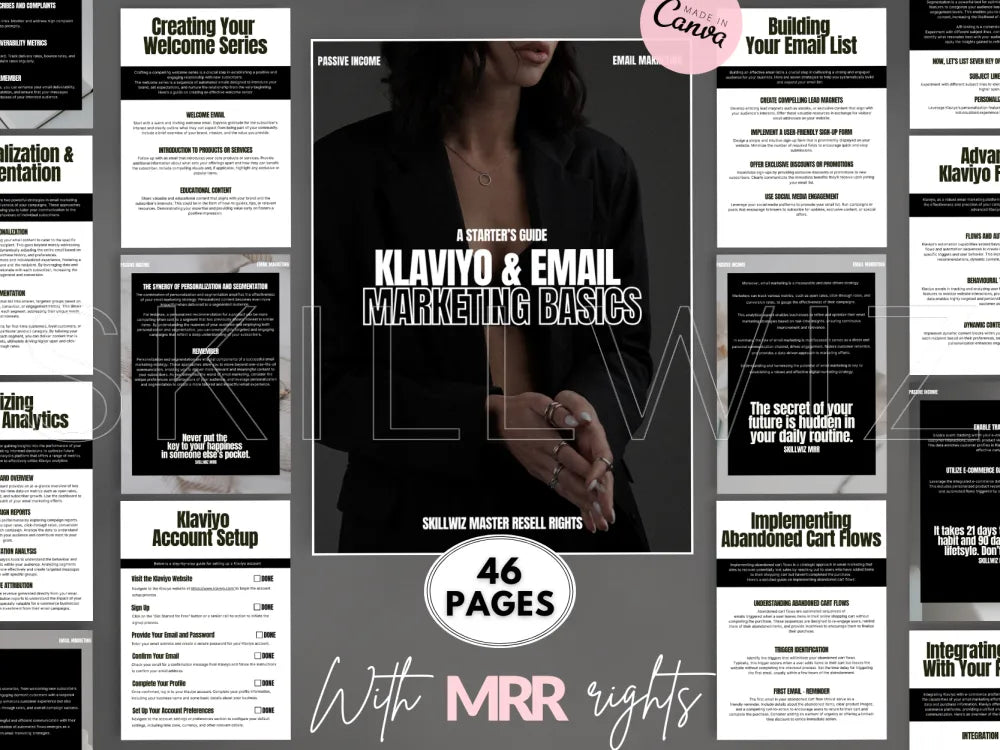 Klaviyo Email Marketing Basics - Beginner Guide With Mrr/Plr