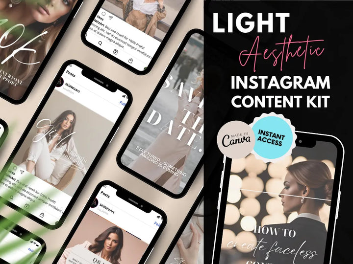 Light Aesthetic Social Media Content Kit With Mrr & Plr