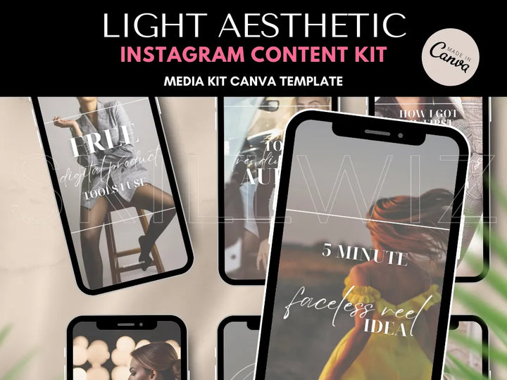 Light Aesthetic Social Media Content Kit With Mrr & Plr