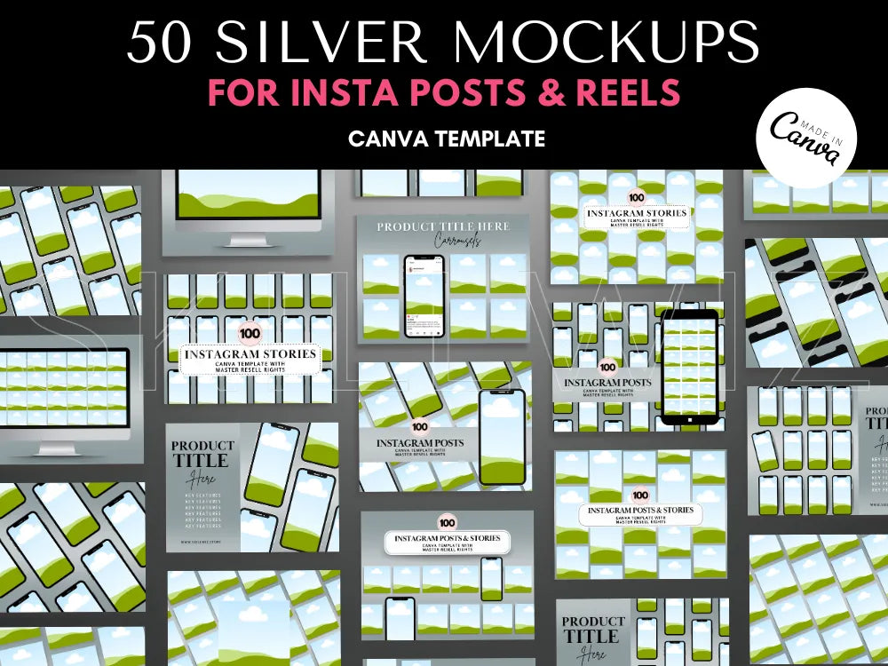 Mrr Premium Silver Mockups For Reels Stories & Insta Posts