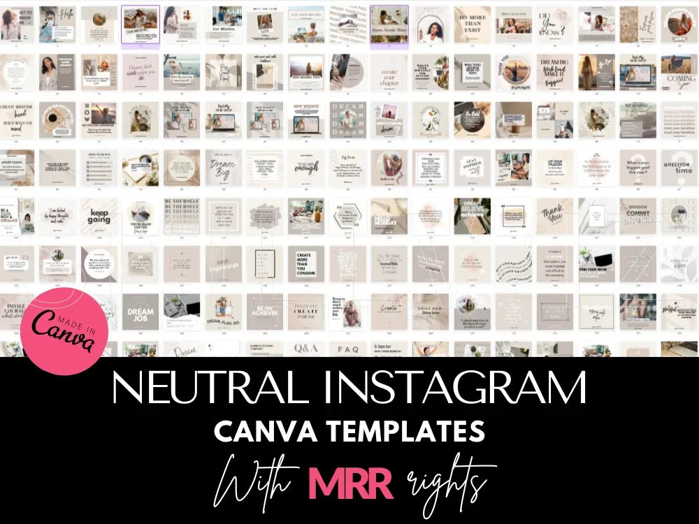 Neutral Aesthetic Instagram Templates for Small Business