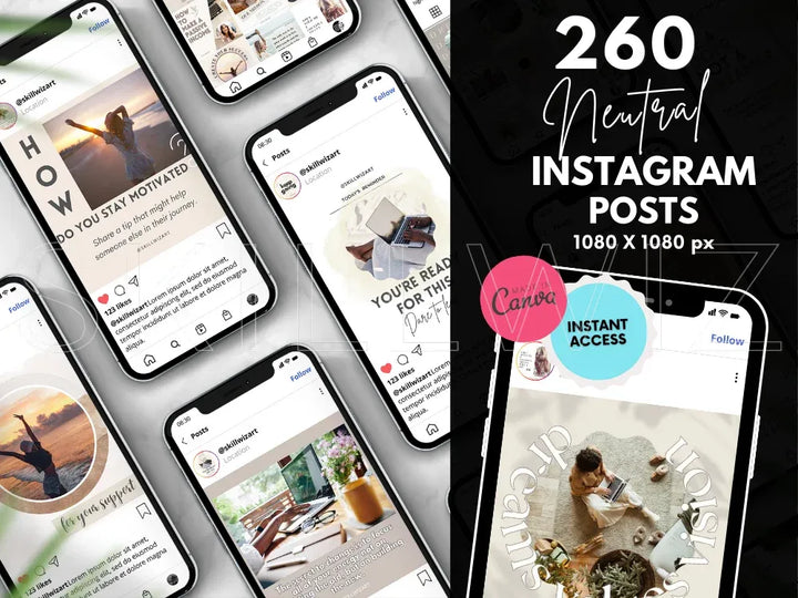 Neutral Aesthetic Instagram Templates for Small Business