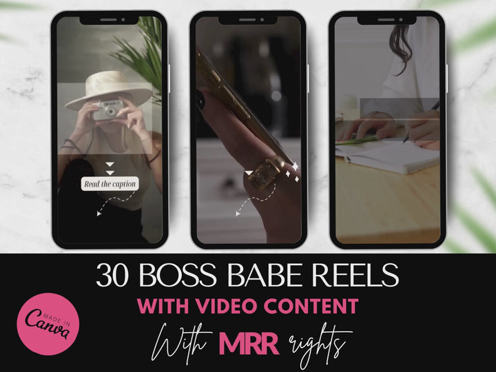 30 Boss Babe Video Reels with MRR & PLR