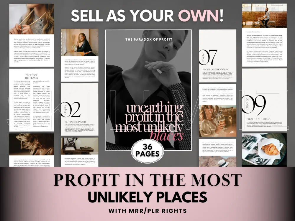 Profit In The Most Unlikely Places Ebook With Mrr/Plr