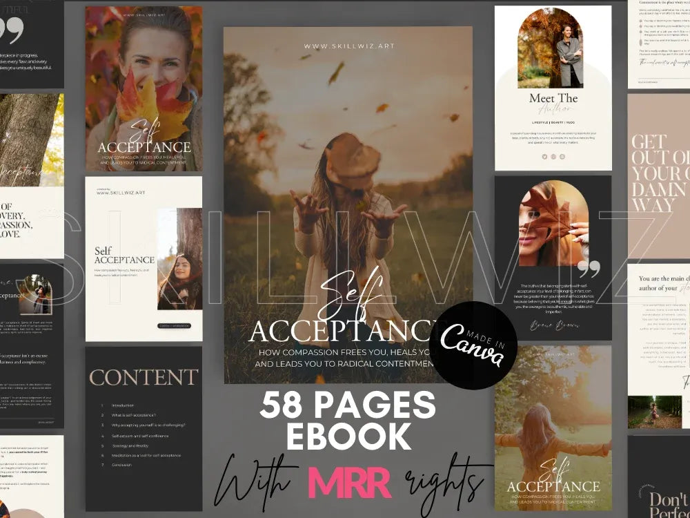 Self Acceptance eBook Workbook - Canva Template with MRR