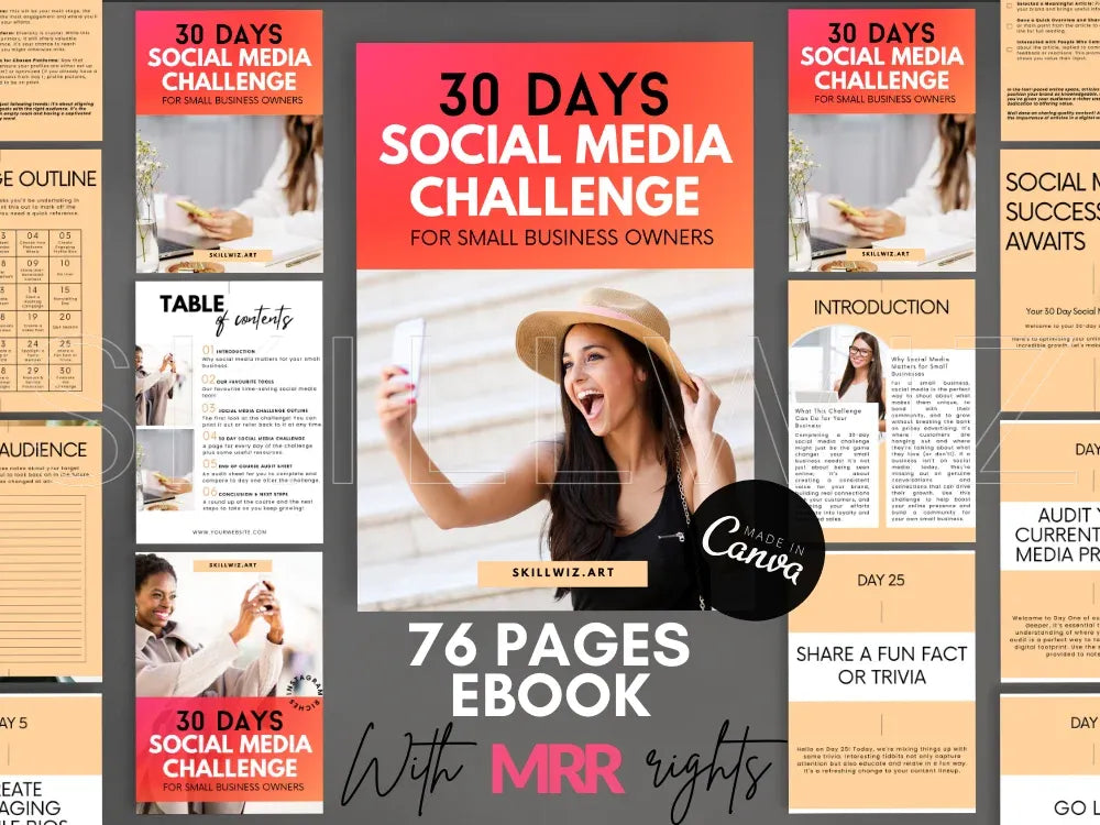 Social Media 30 Days Challenge Guide - Canva Template