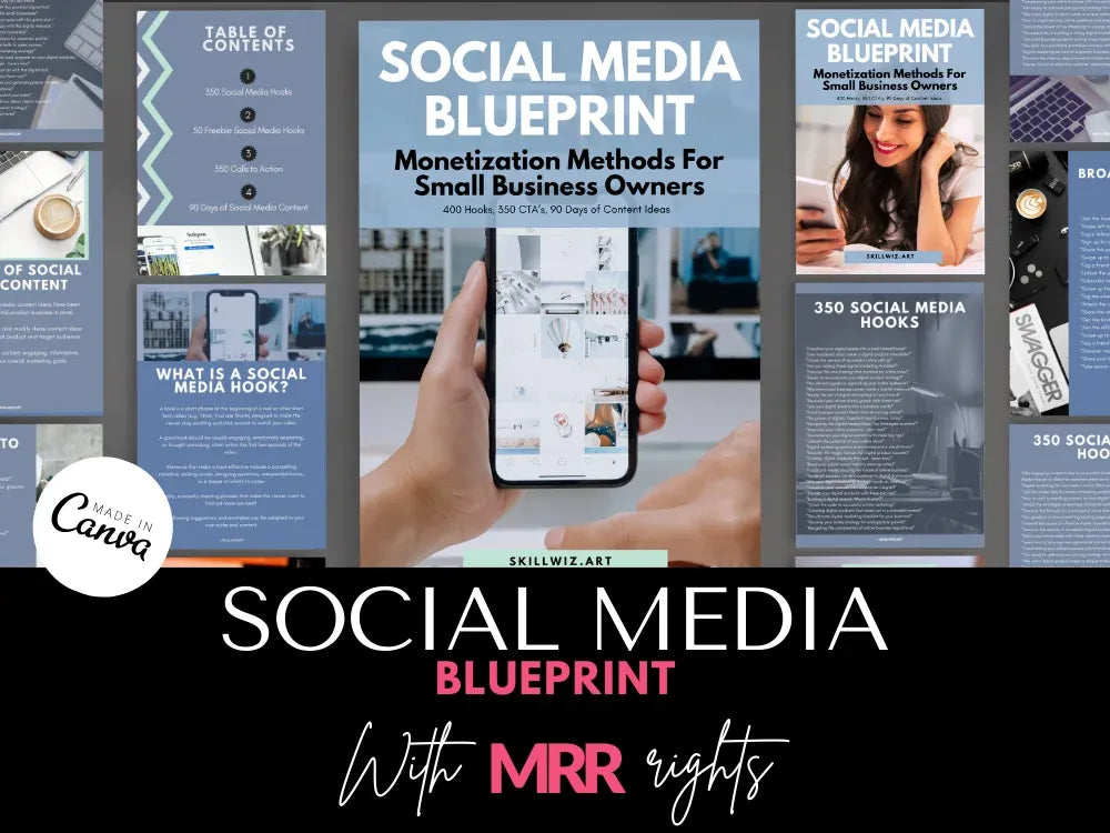 Social Media Blueprint Guide - CTA, Hooks and 90 Days of Content with MRR