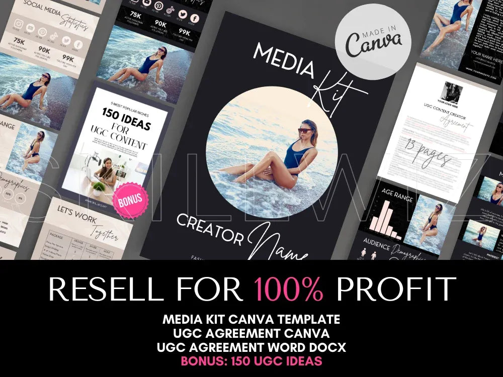 UGC Bundle Media Kit & Professional Agreement + Bonus 150 UGC Ideas