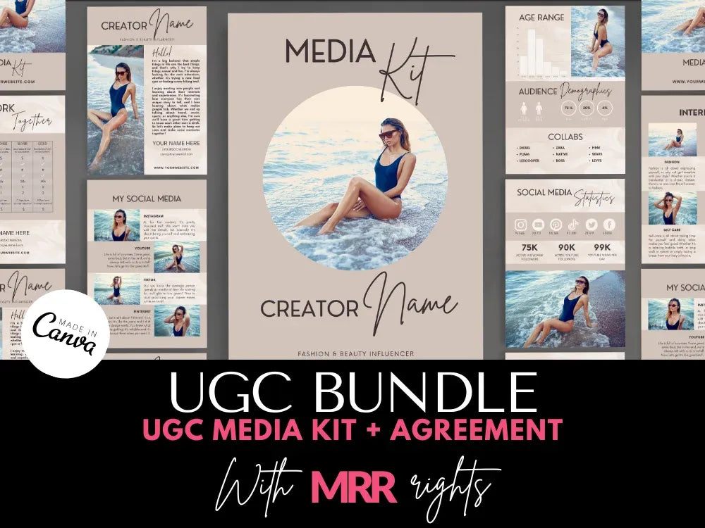 UGC Bundle Media Kit & Professional Agreement + Bonus 150 UGC Ideas